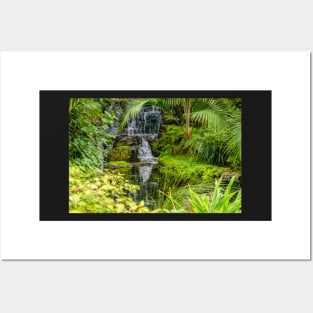 Tropical waterfall Posters and Art